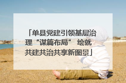 单县党建引领基层治理“谋篇布局” 绘就共建共治共享新图景