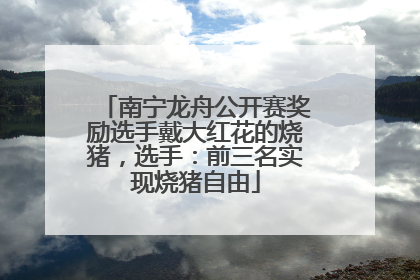 南宁龙舟公开赛奖励选手戴大红花的烧猪，选手：前三名实现烧猪自由