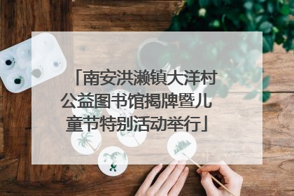 南安洪濑镇大洋村公益图书馆揭牌暨儿童节特别活动举行