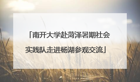 南开大学赴菏泽暑期社会实践队走进杨湖参观交流