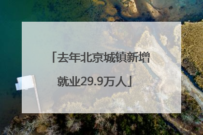 去年北京城镇新增就业29.9万人