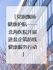 党旗飘扬·健康护航——北海医院开展进盐企筑防线健康服务行动