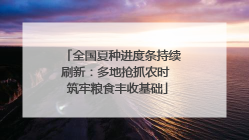 全国夏种进度条持续刷新：多地抢抓农时 筑牢粮食丰收基础