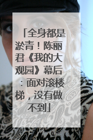 全身都是淤青！陈丽君《我的大观园》幕后：面对滚楼梯，没有做不到