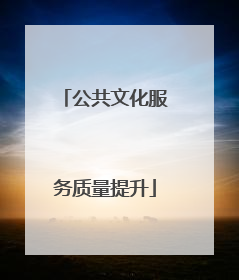 公共文化服务质量提升