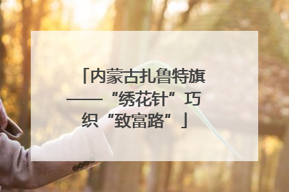 内蒙古扎鲁特旗——“绣花针”巧织“致富路”