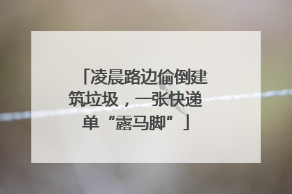 凌晨路边偷倒建筑垃圾，一张快递单“露马脚”