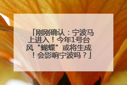 刚刚确认：宁波马上进入！今年1号台风“蝴蝶”或将生成！会影响宁波吗？
