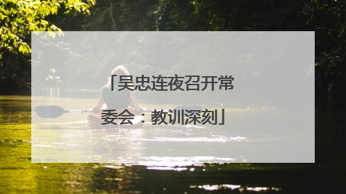 吴忠连夜召开常委会：教训深刻