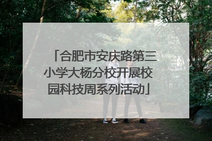 合肥市安庆路第三小学大杨分校开展校园科技周系列活动