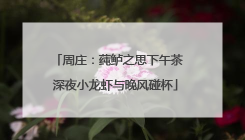 周庄：莼鲈之思下午茶 深夜小龙虾与晚风碰杯