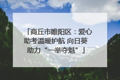 商丘市睢阳区：爱心助考温暖护航 向日葵助力“一举夺魁”