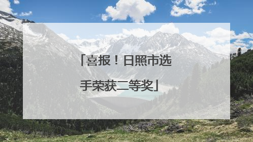 喜报！日照市选手荣获二等奖