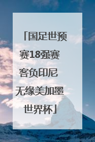 国足世预赛18强赛客负印尼 无缘美加墨世界杯