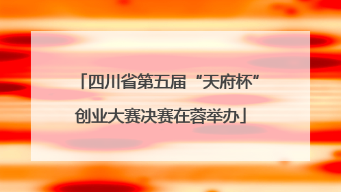 四川省第五届“天府杯”创业大赛决赛在蓉举办