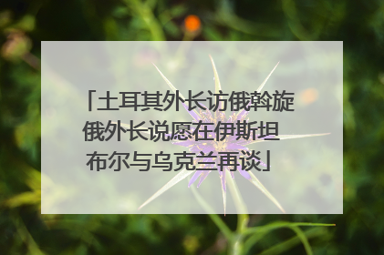 土耳其外长访俄斡旋 俄外长说愿在伊斯坦布尔与乌克兰再谈