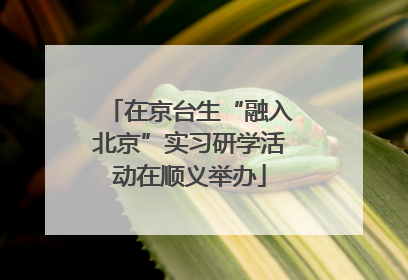 在京台生“融入北京”实习研学活动在顺义举办