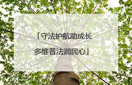 守法护航助成长 多维普法润民心