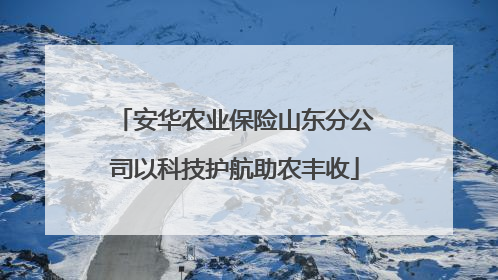 安华农业保险山东分公司以科技护航助农丰收