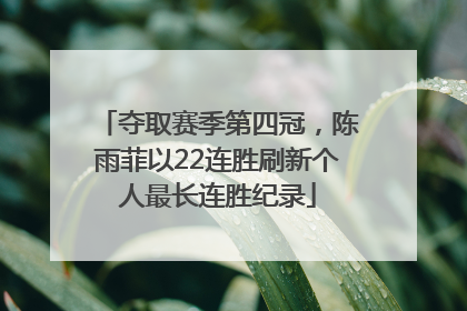 夺取赛季第四冠，陈雨菲以22连胜刷新个人最长连胜纪录