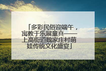 多彩民俗迎端午，寓教于乐展童真——上高街道魏家庄村萌娃传统文化盛宴