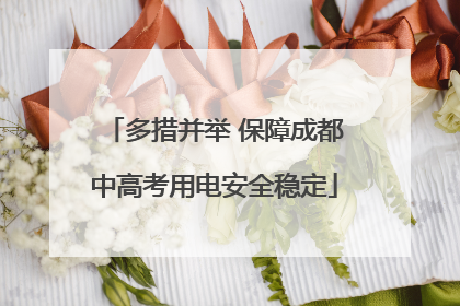 多措并举 保障成都中高考用电安全稳定