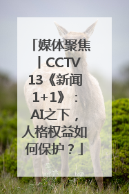 媒体聚焦丨CCTV13《新闻1+1》：AI之下，人格权益如何保护？