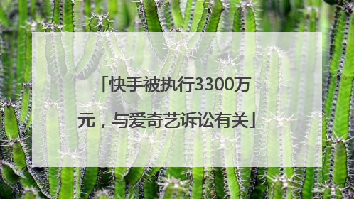 快手被执行3300万元，与爱奇艺诉讼有关