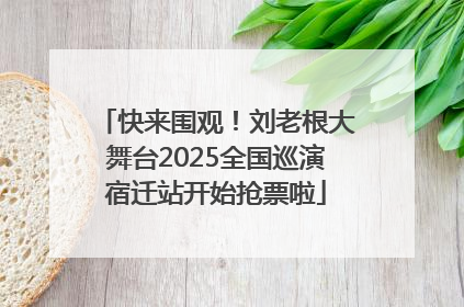 快来围观！刘老根大舞台2025全国巡演宿迁站开始抢票啦