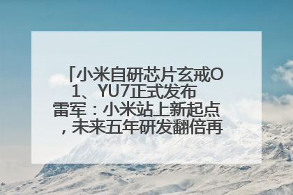 小米自研芯片玄戒O1、YU7正式发布 雷军：小米站上新起点，未来五年研发翻倍再投2000亿元