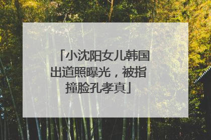 小沈阳女儿韩国出道照曝光，被指撞脸孔孝真