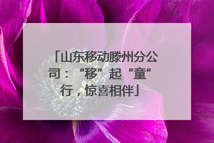 山东移动滕州分公司：“移”起“童”行，惊喜相伴