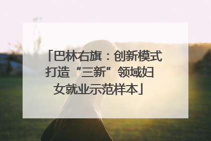 巴林右旗：创新模式 打造“三新”领域妇女就业示范样本