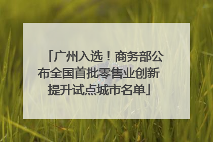 广州入选！商务部公布全国首批零售业创新提升试点城市名单