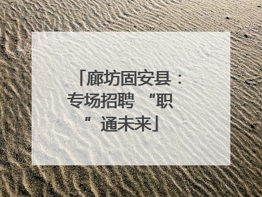 廊坊固安县：专场招聘 “职”通未来