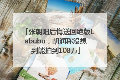 张朝阳后悔送回绝版Labubu，胡润称没想到能拍到108万