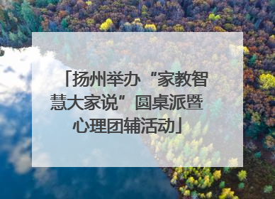扬州举办“家教智慧大家说”圆桌派暨心理团辅活动