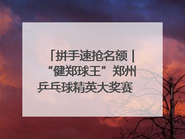 拼手速抢名额｜“健郑球王”郑州乒乓球精英大奖赛报名火热