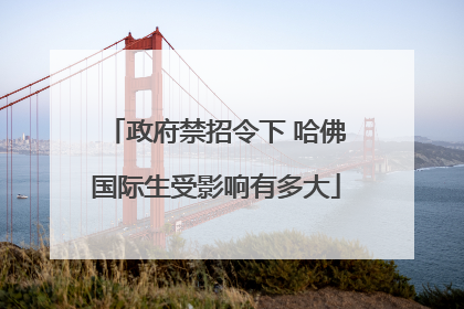 政府禁招令下 哈佛国际生受影响有多大