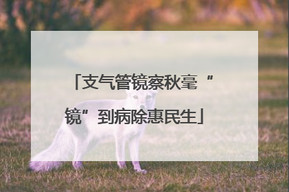 支气管镜察秋毫“镜”到病除惠民生