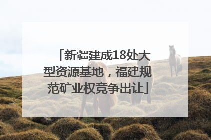 新疆建成18处大型资源基地，福建规范矿业权竞争出让