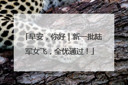 早安，你好｜新一批陆军女飞，全优通过！