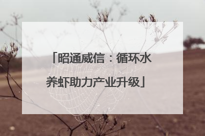 昭通威信：循环水养虾助力产业升级
