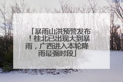 暴雨山洪预警发布！桂北已出现大到暴雨，广西进入本轮降雨最强时段