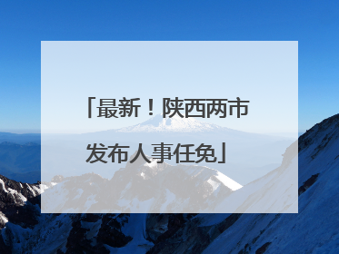 最新！陕西两市发布人事任免