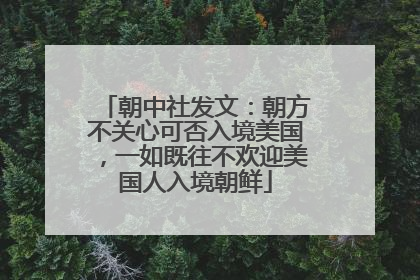 朝中社发文：朝方不关心可否入境美国，一如既往不欢迎美国人入境朝鲜