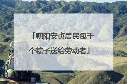朝阳安贞居民包千个粽子送给劳动者
