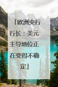 欧洲央行行长：美元主导地位正在变得不确定