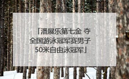 潘展乐第七金 夺全国游泳冠军赛男子50米自由泳冠军