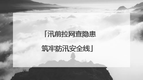 汛前拉网查隐患 筑牢防汛安全线